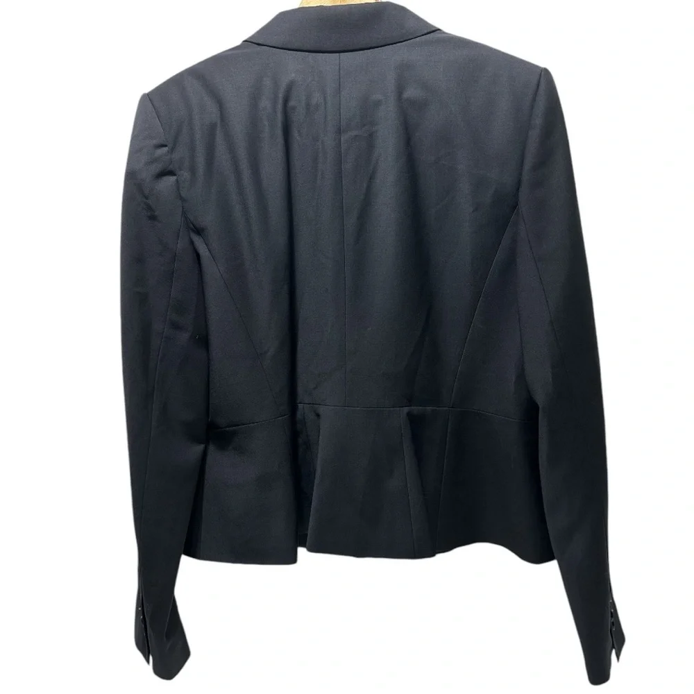 Ann Taylor NWT The One-Button Sophia Blazer in Midnight Blue Tropical Wool - Picture 3 of 12